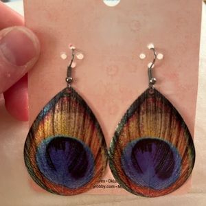 Peacock Feather Inspired Earrings 🦚